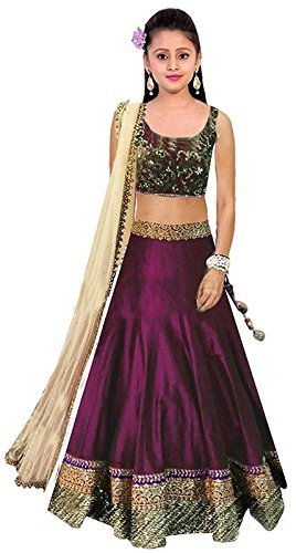 Gloxi Fashion Girl's Semi-Stiched Lehngha Choli (Gl_Free size))