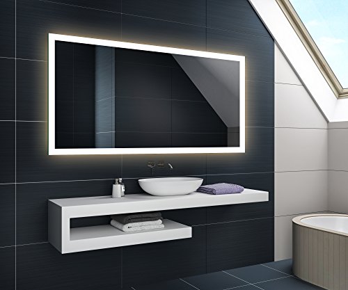 WARMWEIß Design Badspiegel mit LED Beleuchtung von Artforma