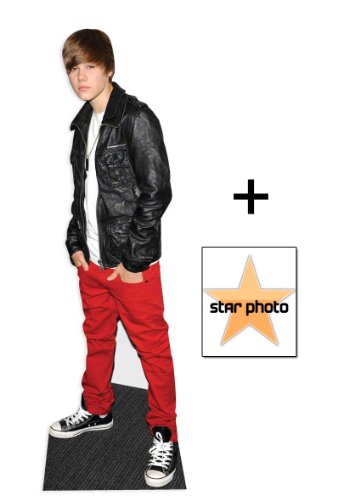 *Fan Pack* - Justin wearing leather Jacket - Lifesize Cardboard Cutout (Standee / Standup) - Includes 8X10 (25X20Cm) Star Photo - Fan Pack #168