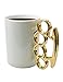 Produktbild Tasse Schlagring Kaffeebecher weiss gold 300ml