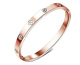 findout Damen 14K Roségold vergoldet Titan Stahl Ewigkeit Ring Armband, Frauen Mädchen, (f1393) (rose gold plated) findout Damen 14K Roségold vergoldet Titan Stahl Ewigkeit Ring Armband, Frauen Mädchen, (f1393) (rose gold plated)