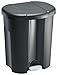 Produktbild rotho litter bin Trio, garbage can with 3 separate inner bins and pedal mechanism, capacity 2x 15 L + 1x 10 L, dimensions approx 49 x 42 x 58.5 cm, black by Rotho