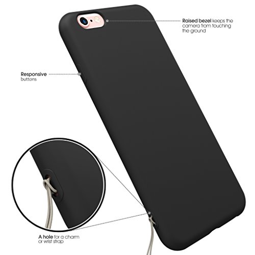 iPhone 6s Case,Splaks [Black] Shock-Absorb Case Cover with Camera Protection, Lightweight Soft Flexible TPU Rubber Anti-Scratch Protective Case For iPhone 6/6S