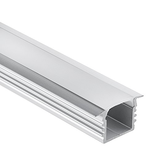 LED-Gigant PL3 Glanfar Profilé en aluminium pour bande LED avec cache opale 1 m