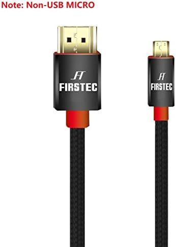 High Speed Micro-HDMI Cable FIRSTEC Type A to Type D HQ Full HD HDMI Cable v2.0/ HD Ready / 1.4a / 3D / 2160p PS4 SKY HD 4K Ultra HD Ethernet Audio Return - Micro HDMI to HDMI Cable (1M/3FT)