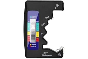 EVRU Universal Battery Tester Checker, Digital Battery Capacity Level Tester for C AA AAA D N 9V 1.5V Button Cell Small Mini Batteries