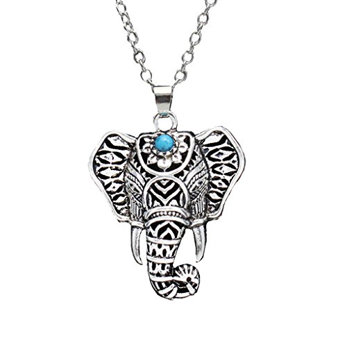Colgante De La Mujer Collar Del Elefante De La Vendimia W Cadena Larga Ropa De Moda Elegante