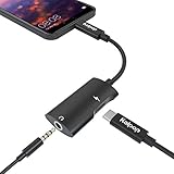 Aux USB C Adapter, Kolpop 2 in 1 USB C auf Klinke Typ C auf 3.5 mm Jack Kopfhörer Adapter mit Ladekabel für Huawei P20 / P20 Pro/Mate 10 Pro/Mate 20 Pro