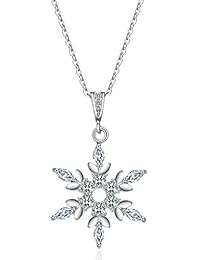 J.Vénus Collar de plata de ley con diamante para mujer,Con una caja(48cm de longitud)