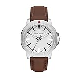 Armani Exchange Herren Analog Quarz Uhr mit Leder Armband AX1903
