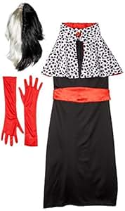 Costume Crudelia Demon Per Donna - Set Accessori Anni 20 Con Parrucca E Maschera - Foto 9