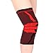 Produktbild hookee Kniebandage Unterstützung Compression Sleeve Protektor Pad eine Größe passt alle (Single Wrap) für Laufen/Jogging/Sport/Gelenk Schmerzlinderung/Arthritis und Verletzungen Recovery Einheitsgröße rot