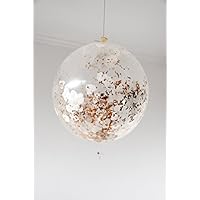 XXL Ballon mit Bronzeflitter und weißen Herzen