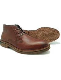 Pielsa 14002 - Botín de cordones color burdeos para hombre