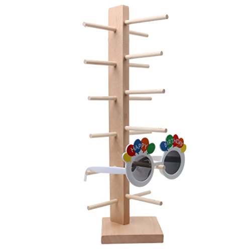 Holz Brillenständer Brillenhalter Brillengestell Ständer Sonnenbrillenständer 1-Row Natur Farbe – 6-Schicht - 9