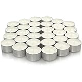 We Can Source It LtdLong Burning Tea Light Candle – White Unscented 8hr Tea Light Candle - in Metal Candle Holder – Decorative Smokeless Candle – 300pc