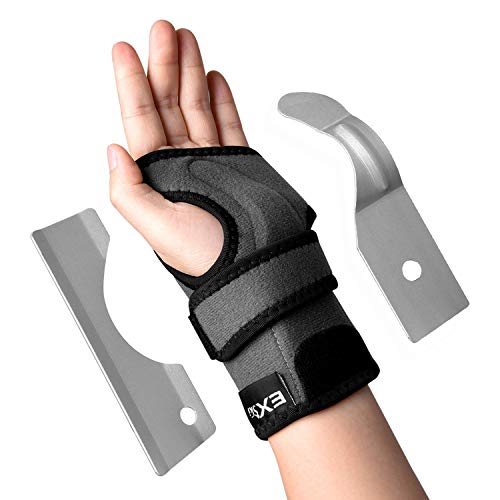 EXski Orthèse Poignet Attelle Main pour Canal Carpien Entorses Arthrite Rembourré Silicone Droite Gauche