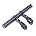 Produktbild welinks 20 cm Doppel-Klammer Carbon Fiber Bike Fahrrad Lenker Verlängerung Licht Lampe Bike Mount Phone Halter Halterung Ständer Monitorhalterung für, Taschenlampen, Tachometer, schwarz