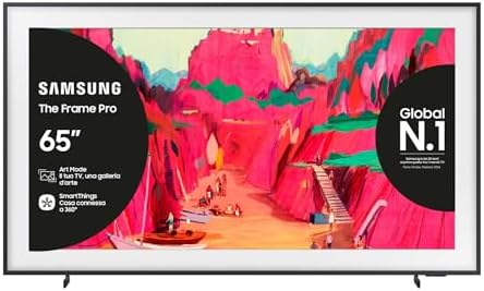 Samsung The Frame Pro 4K Vision AI Smart TV 65'' The Frame QE65LS03FWUXZT, Modern Frame Design con Wireless One Connect; 4K AI Upscaling, Art Mode, Matte Display, PACCHETTO INTRATTENIMENTO, 2025