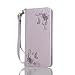 Produktbild Nancen Samsung Galaxy S3 I9300 I9305 / S3 Neo I939i (4,8 Zoll) Handyhülle, Luxus Leicht khaki Prägung Schmetterling und Blume Muster Flip Case PU Leder Tasche Ledertasche Etui Protective Schale Bookstyle Schutzhülle mit Standfunktion und Invisible Magnetverschluss