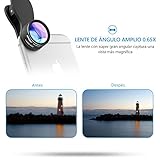 【TENGA EN CUENTA】Para obtener imágenes más detalladas, la distancia óptima desde el lente macro al objeto es de 0.8-1 pulgadas. La lente Macro y la lente Gran Angular están unidas; por favor atornille la lente macro de la lente gran angular antes de usar