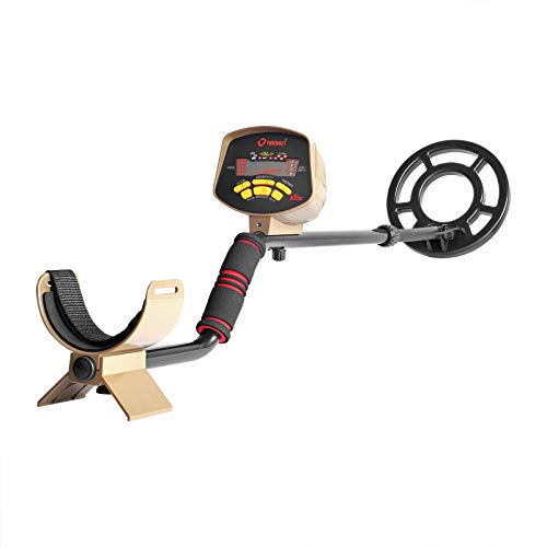 HOOMYA Detector de Metales de 25 cm de Profundidad Alta precisión y sensibilidad Treasure Hunter Gold Finder Search Bobina Impermeable Pantalla LCD