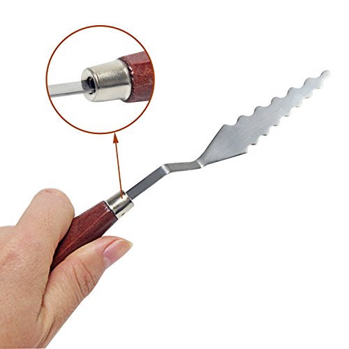 Wisamic 9 pcs Spachteln Malmesser Messer Palette Messer Farbe Schaber Edelstahl Malerei Mischschaber - 5