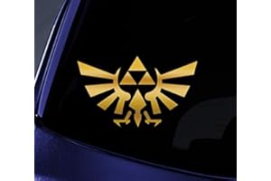 Richstar17 Autocollant Autocollant en Vinyle Motif Ailes de Triforce Zelda pour carnet de Notes, Voitures, camions, Murs, fenêtres. 10'' doré
