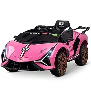 Baybee Lamborado Battery Operated Ride On Electric Kids Baby Car with Light, Bluetooth, USB, Music | Electric Battery Big Car | Battery Operated Car for Kids to Drive 2 to 5 Years Boys Girls (Pink)