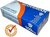 Guantes de vinilo sin polvo, sin látex y transparentes, 100 guantes en caja, tamaño mediano