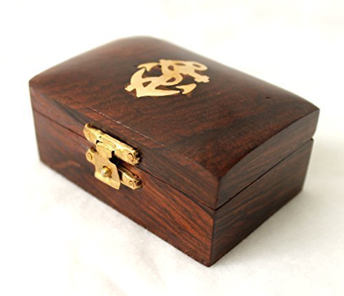 kleine Box Holz / Messing 7,5 x 5 x 3,7 cm Geschenkbox