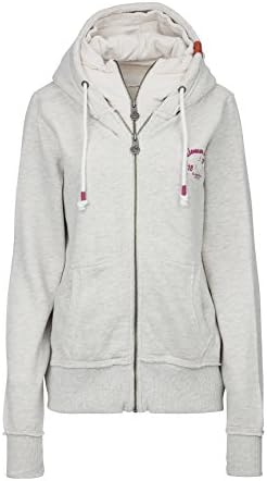 Adenauer & Co Zip Through Hooded Sweatshirt KAUZENZWILLING SCHWESTER, Color: Cream, Size: M