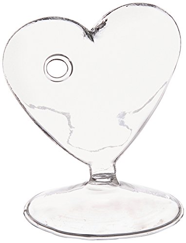 4 Stück Herzvase Herzständer Glasvase Herz 8 x 9 cm - Gastgeschenk Tischkarte Dekoration - 8961