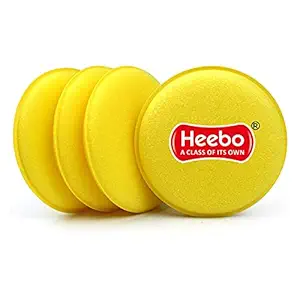 Heebo Multipurpose Foam Wax Applicator Pads - Pack of 12 | Car Polish Applicator Sponge | Soft Car Wax Detailing Sponge | Used for Detailing Polish/Wax Bike Car Dashboard | Car Dressing Round Pads