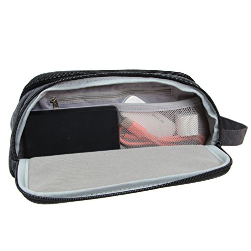 Damero Universale Organiser Tasche mit Doppelschicht Tragtasche für Reise zum Ladegrät/Eletronisches Zubehör für Reiseorganisator (Groß, Schwarz) - 5