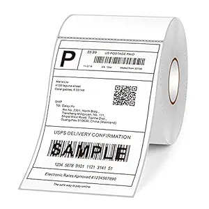 WorldCare Thermal Ship g 4x7in Ship g Package Thermal Printer All-Purpose Label Paper Sticker Self-Adhesive Waterproof -Proof -Scratch Suitable for Ze A UPS Shopify FedEx (White100x180mm) -Layfoo