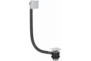 HOME STANDARD JT Pickfords | Chrome Bath Square Push Button Waste with Overflow