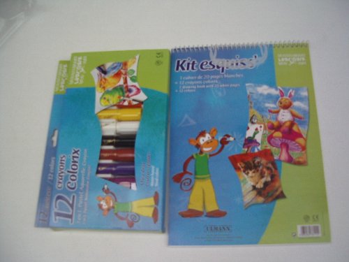 Kit esquiss Pastel Aquarel Crayon 3 en 1 avec cahier et 12 crayons colorix