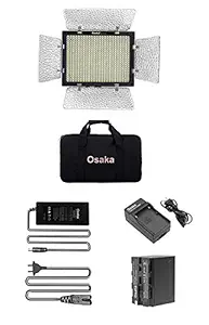 Osaka Bi-Color Dimmable LED Video Light OS 528 Slim for Nikon Canon Sony Panasonic DSLR Video Cameras & YouTube Video Shooting with Ultra-Fast Charger F750 Battery 8000 mAh & Power AC Adapter.