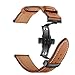 Produktbild BZLine® Armband für Apple Watch 42mm Series 1, Series 2, Series 3, Butterfly Schnalle Leder Armbanduhr Armband Uhrenarmband für iWatch Apple Watch 42mm (Braun)