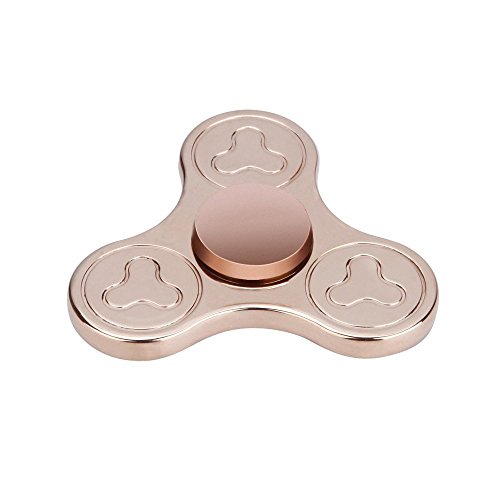 Hand Fidget Spinner Novelty Toy EDC ADHD Focus Finger Toy Stress and Anxiety Relief Ultra Durable High Speed 3-5 Min Spins Brass Coating Material Gold