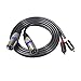 Produktbild Regard L XLR-Stecker auf Cinch-Stecker Kabel-Mikrofon-Lautsprecher-Audio 3 Foot Dual-XLR-Cinch-Stecker Patch-Kabel-Adapter,Black,1.5m