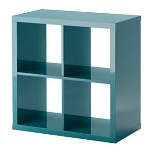 IKEA KALLAX Regal in Hochglanz türkis; (77x77cm); Kompatibel mit