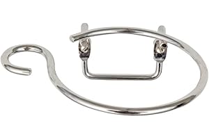 WENKO Milano elegancki uchwyt na suszarkę do włosów z uchwytem na kabel z satynowanej stali chromowanej do szybkiego przechowywania pod ręką 12 x 4,5 x 11 cm