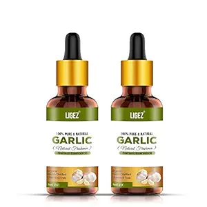 Ligez 100% Pure Natural Garlic Essential Oil - Therapeutic Grade For Skin Care Hair Oil (Pack of 2) (30ml)