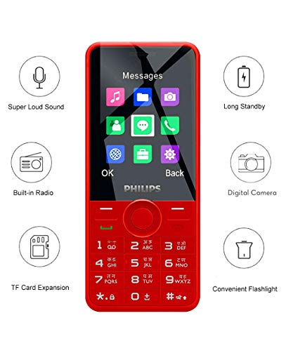 Philips Xenium E168 Dual SIM Mobile Phone-Red