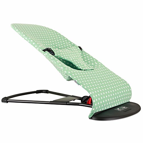 Bezug bei Ukje für Babywippe BabyBjörn Balance SOFT (die neue Ausführung der BabyBjörn Babywippe) - BEIDSEITIG BRAUCHBAR - Mintgrün Sterne ♥♥♥