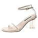 Produktbild Tohole Frauen Damen High Heels Transparente Schuhe Sandale Mit Offenem Zehenbereich Sandalen Absatz Offene Abendschuhe Kristall Elegante Bohème Sandalen(beige,39 EU)