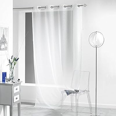 Douceur d'Intérieur Panneau à Oeillets Voile Sable Lissea Polyester Blanc 240 x 140 x 240 cm