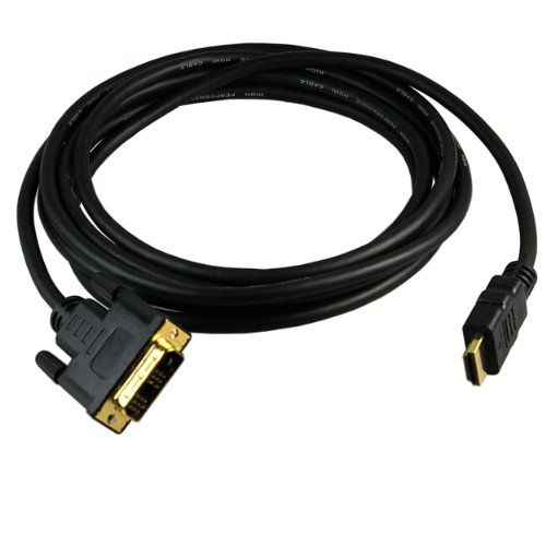 mumbi HDMI auf DVI Kabel 3 Meter – 19pol. HDMI-Stecker auf 18+1 DVI, vergoldet, doppelte Abschirmung, HDTV bis zu 1080p - 3